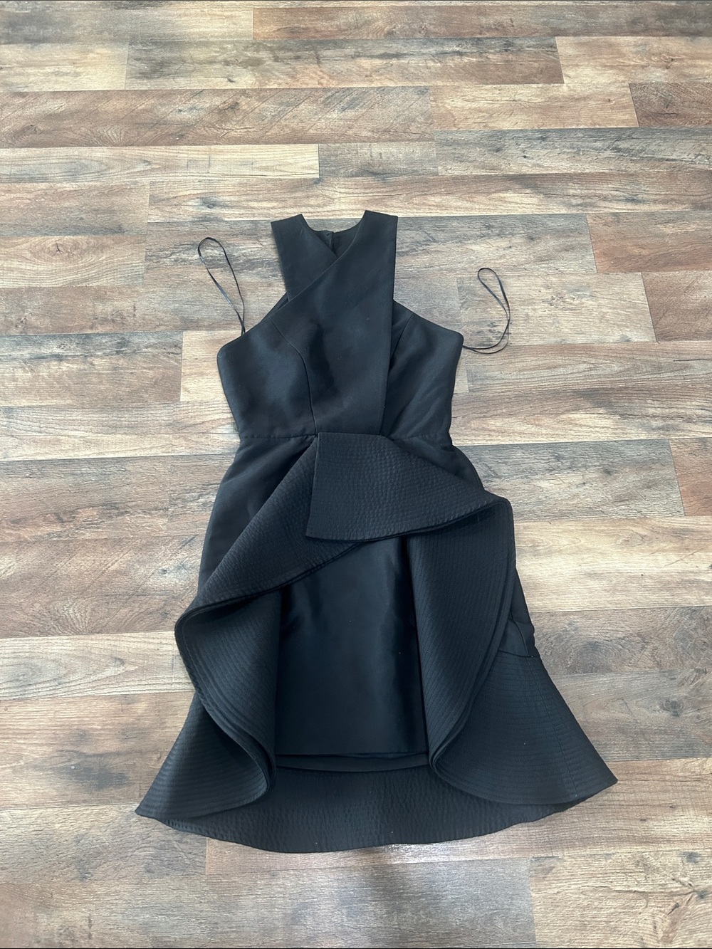 C/MEO Collective Black Asymmetric Ruffle Dress